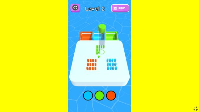 Cube sorting gameplay screenshot