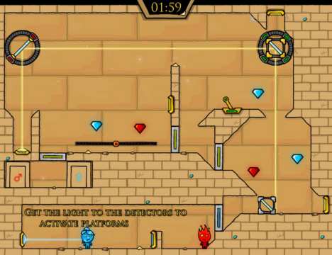 Fireboy and Watergirl 1 Light temple Gameplay Screenshot