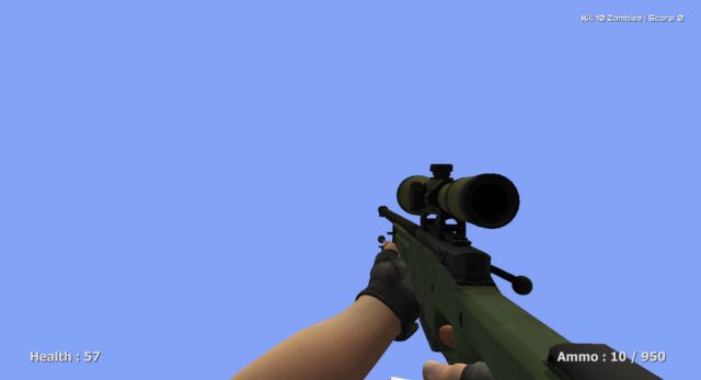 Counter Craft 2 Zombies Gameplay Screenshot: Sniper rifle