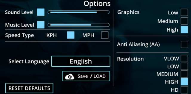 Options Menu