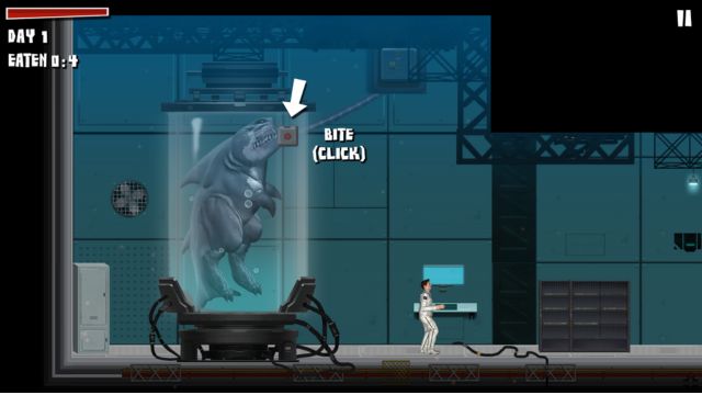 Sharkosaurus Rampage Gameplay Screenshot - Sharkosaurus Destroying Cage 