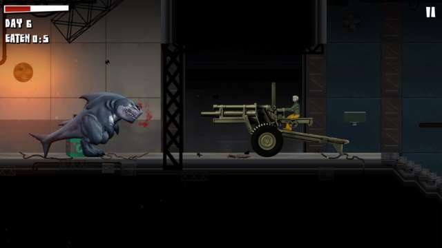  Gameplay Screenshot- Sharkosaurus  destroying the tank 